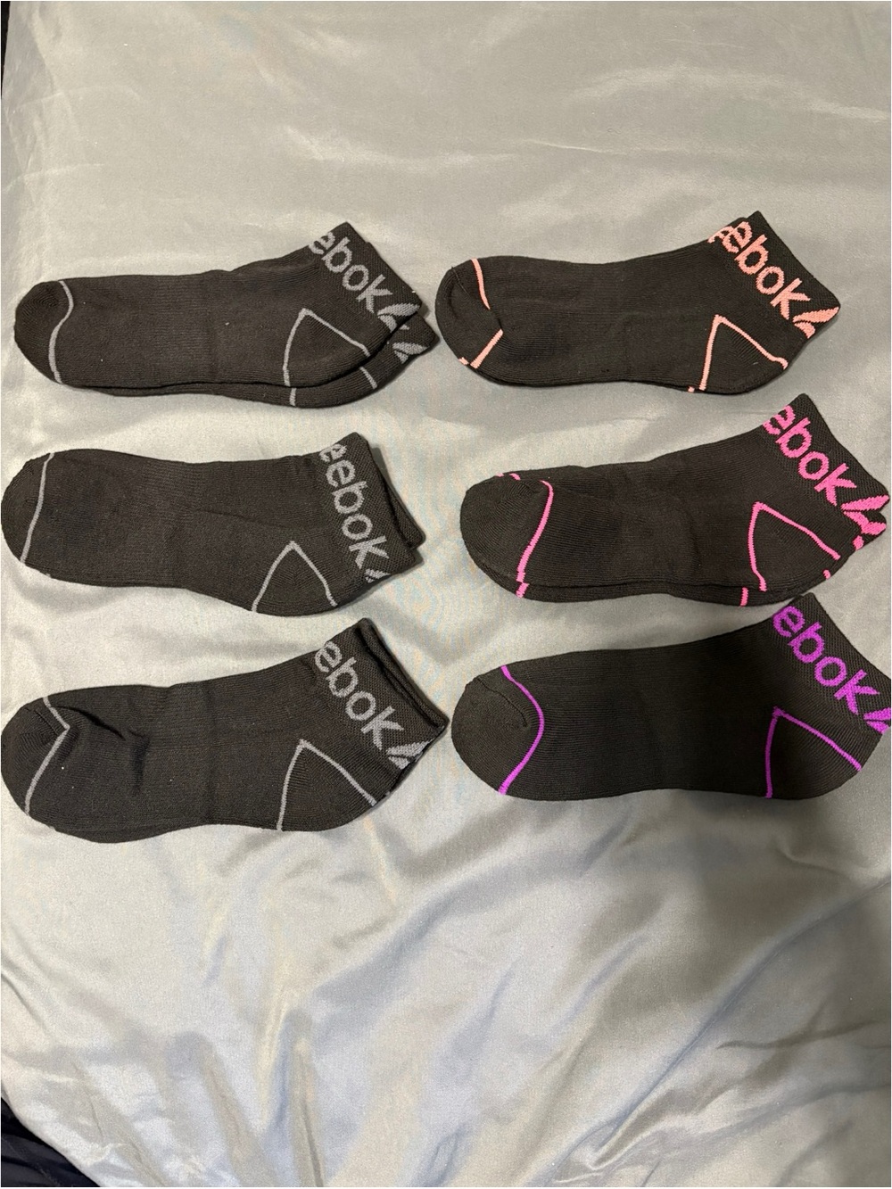 Reebok Black Ankle Socks Pack with Accent Colors